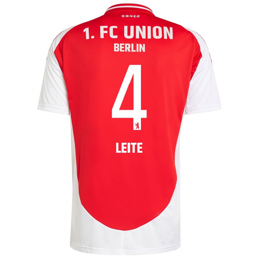 Kandiny Herren Diogo Leite #4 Rot Weiß Heimtrikot Trikot 2024/25 T-Shirt