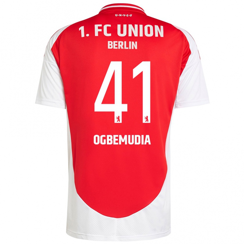 Kandiny Herren Oluwaseun Ogbemudia #41 Rot Weiß Heimtrikot Trikot 2024/25 T-Shirt