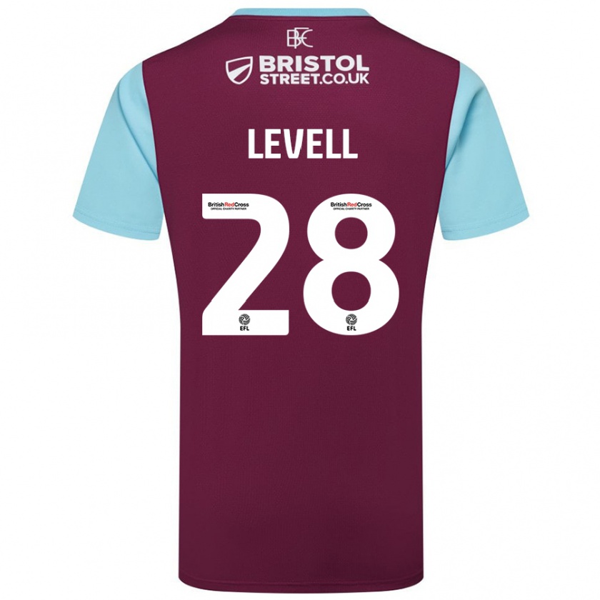 Kandiny Herren Kirstie Levell #28 Burgunderrot Himmelblau Heimtrikot Trikot 2024/25 T-Shirt