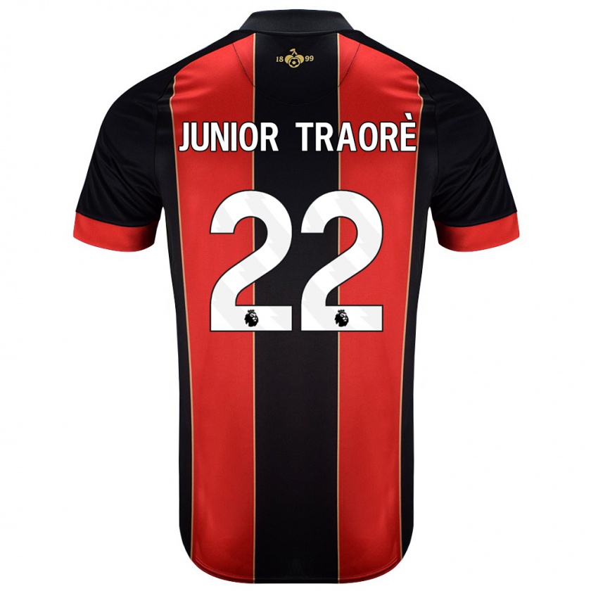 Kandiny Herren Hamed Junior Traorè #22 Rot Schwarz Heimtrikot Trikot 2024/25 T-Shirt