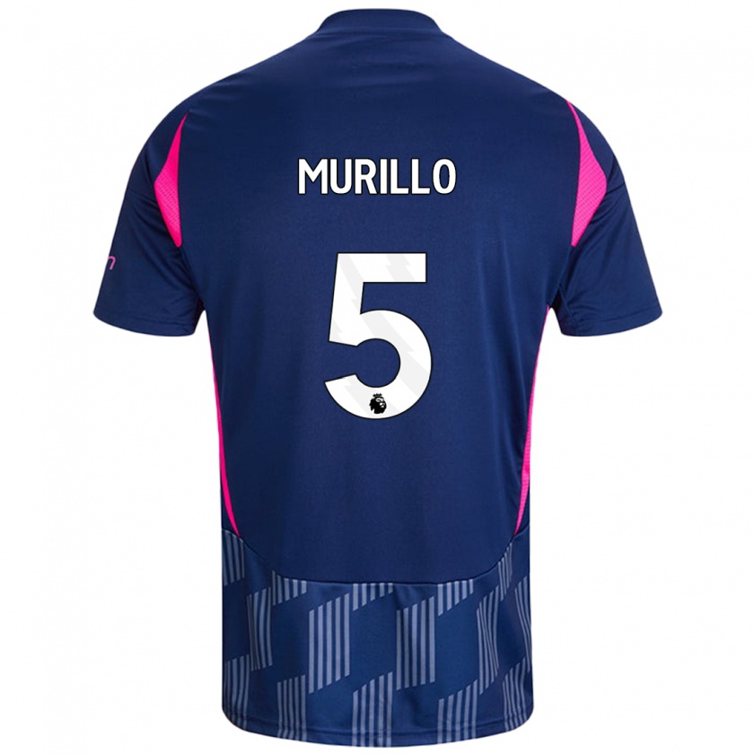 Kandiny Herren Murillo #5 Königsblau Rosa Auswärtstrikot Trikot 2024/25 T-Shirt