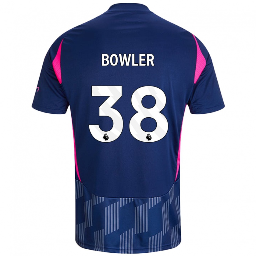 Kandiny Herren Josh Bowler #38 Königsblau Rosa Auswärtstrikot Trikot 2024/25 T-Shirt