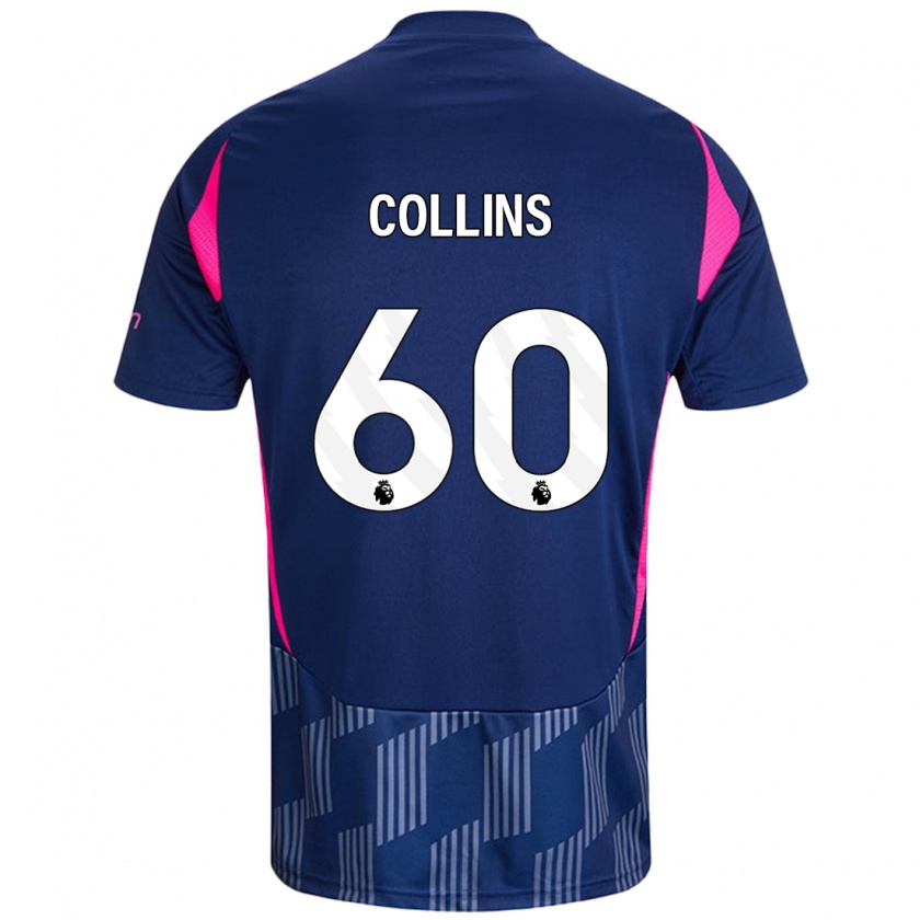 Kandiny Herren Sam Collins #60 Königsblau Rosa Auswärtstrikot Trikot 2024/25 T-Shirt