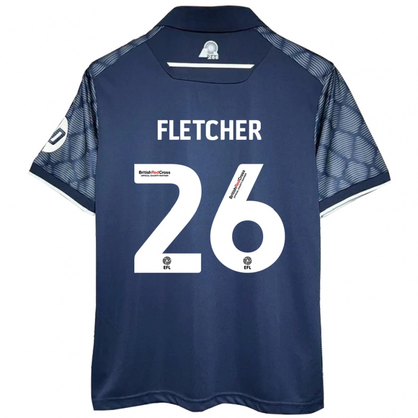 Kandiny Herren Steven Fletcher #26 Schwarz Auswärtstrikot Trikot 2024/25 T-Shirt