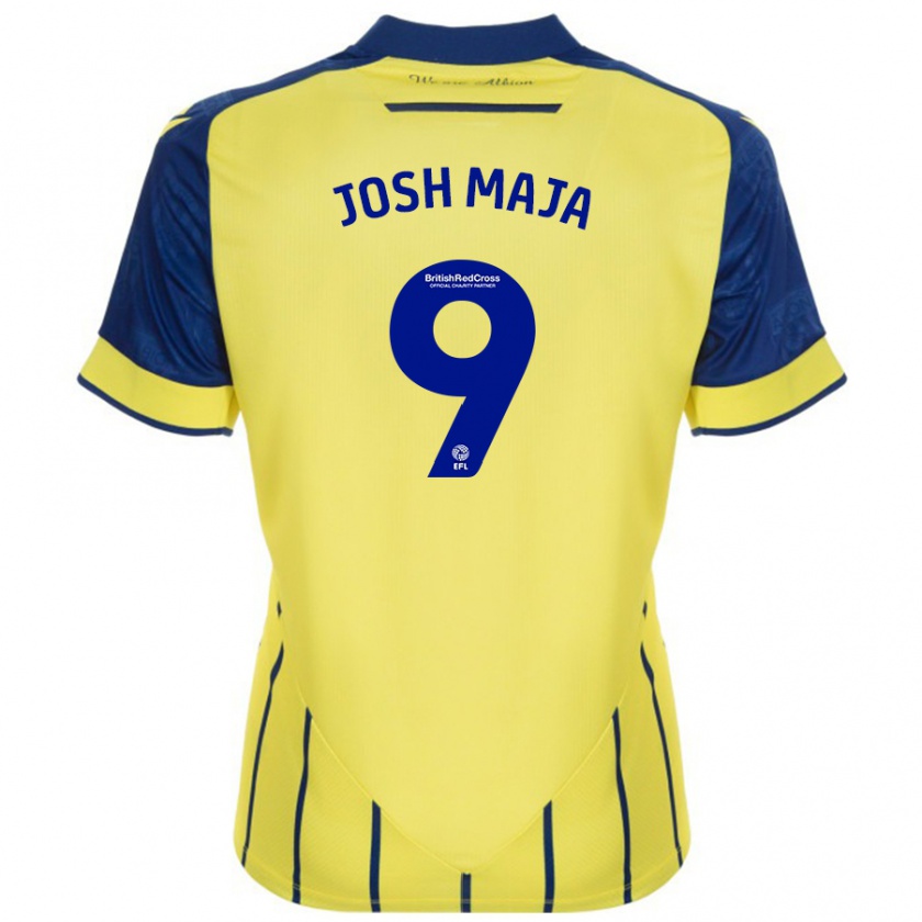 Kandiny Herren Josh Maja #9 Gelb Blau Auswärtstrikot Trikot 2024/25 T-Shirt