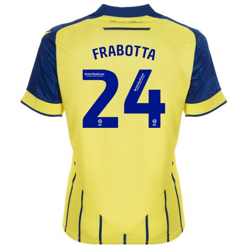 Kandiny Herren Gianluca Frabotta #24 Gelb Blau Auswärtstrikot Trikot 2024/25 T-Shirt