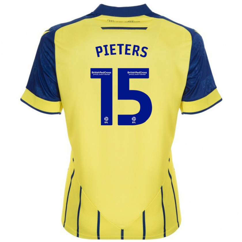 Kandiny Herren Erik Pieters #15 Gelb Blau Auswärtstrikot Trikot 2024/25 T-Shirt