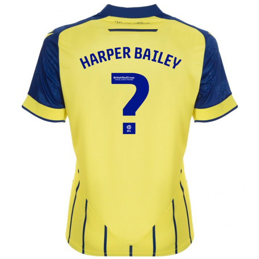 Kandiny Herren Aaron Harper-Bailey #0 Gelb Blau Auswärtstrikot Trikot 2024/25 T-Shirt