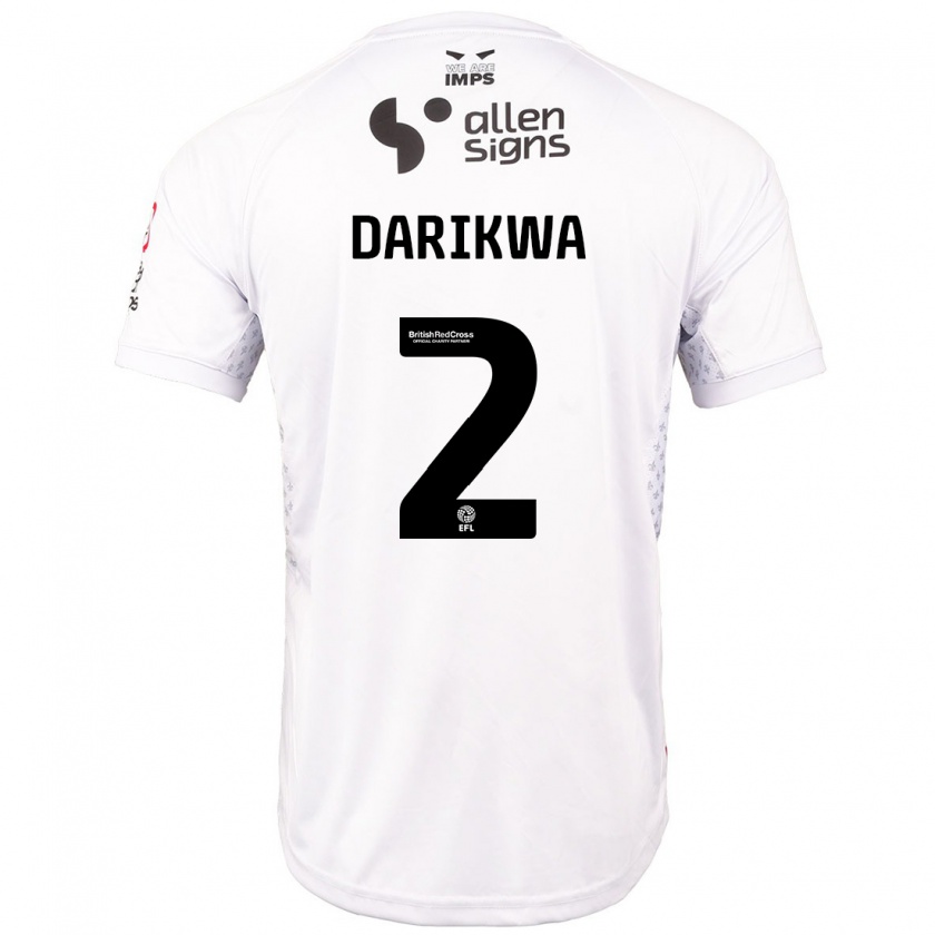 Kandiny Herren Tendayi Darikwa #2 Rot Weiß Auswärtstrikot Trikot 2024/25 T-Shirt