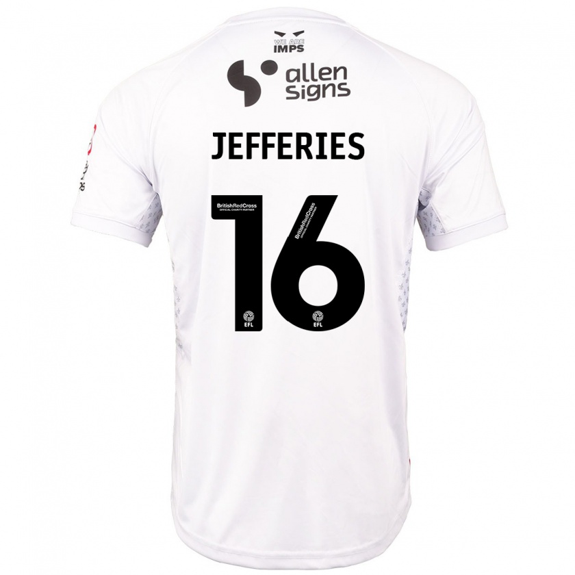 Kandiny Herren Dom Jefferies #16 Rot Weiß Auswärtstrikot Trikot 2024/25 T-Shirt