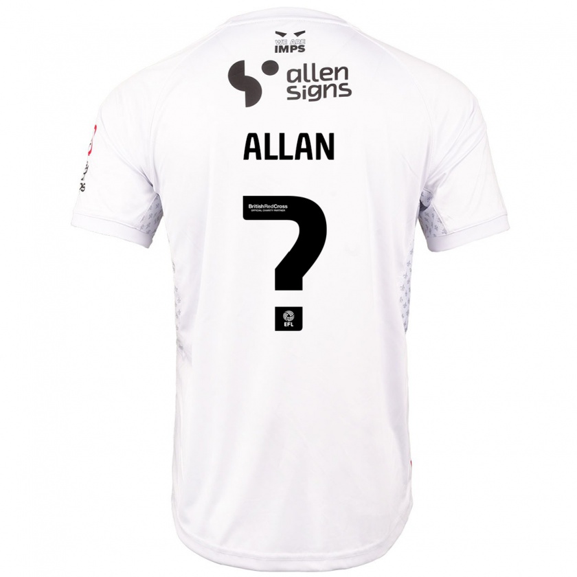 Kandiny Herren Isaac Allan #0 Rot Weiß Auswärtstrikot Trikot 2024/25 T-Shirt