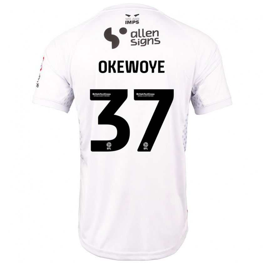 Kandiny Herren Gbolahan Okewoye #37 Rot Weiß Auswärtstrikot Trikot 2024/25 T-Shirt