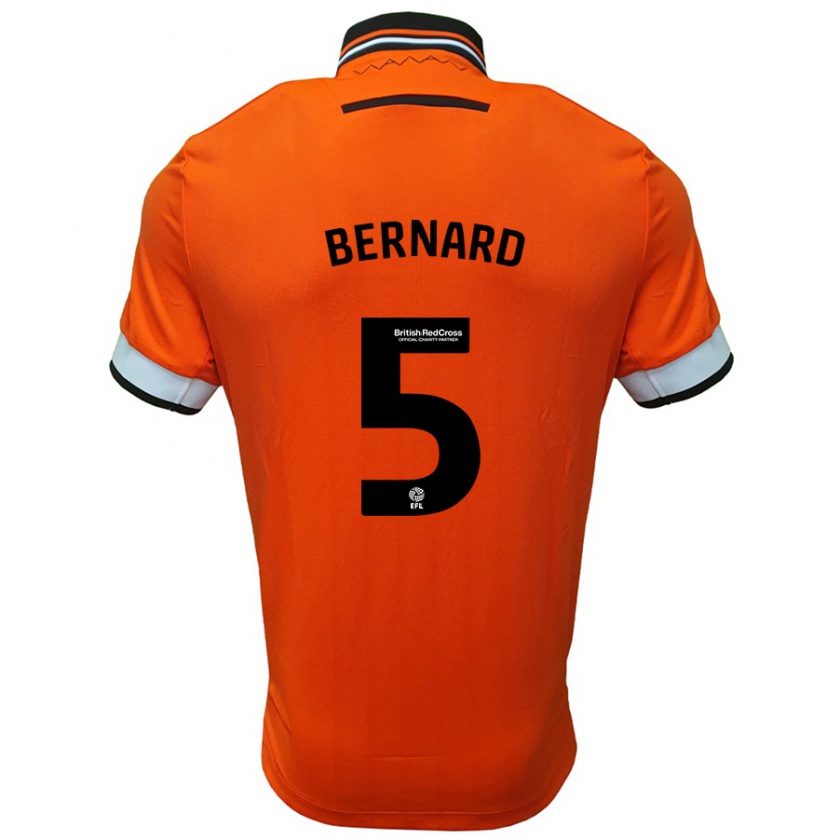 Kandiny Herren Di'shon Bernard #5 Orange Weiß Auswärtstrikot Trikot 2024/25 T-Shirt