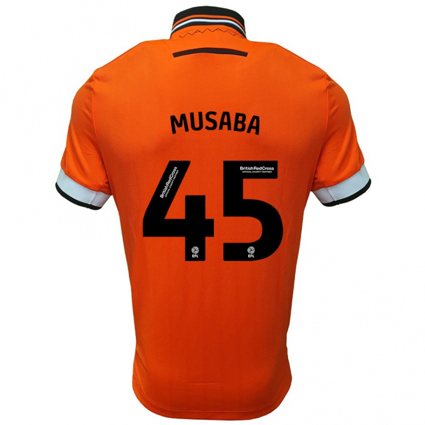 Kandiny Herren Anthony Musaba #45 Orange Weiß Auswärtstrikot Trikot 2024/25 T-Shirt