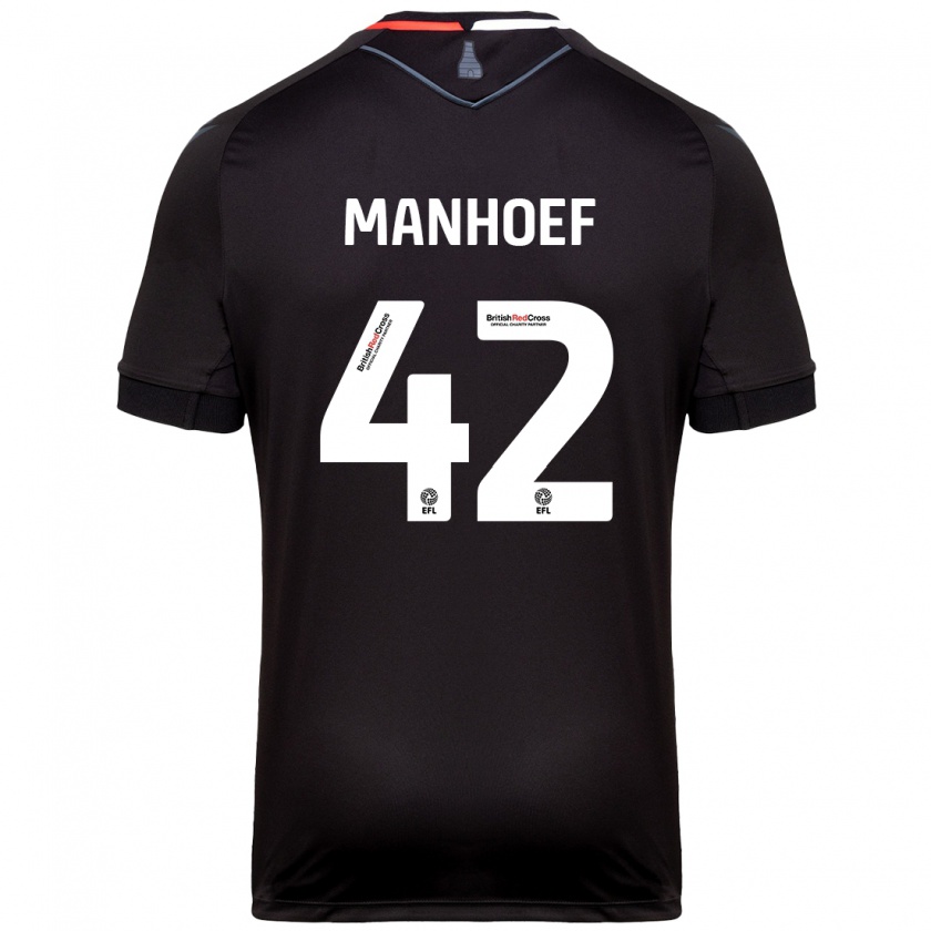 Kandiny Herren Million Manhoef #42 Schwarz Auswärtstrikot Trikot 2024/25 T-Shirt