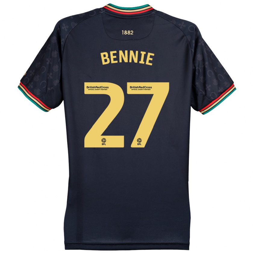 Kandiny Herren Daniel Bennie #27 Dunkelmarineblau Auswärtstrikot Trikot 2024/25 T-Shirt