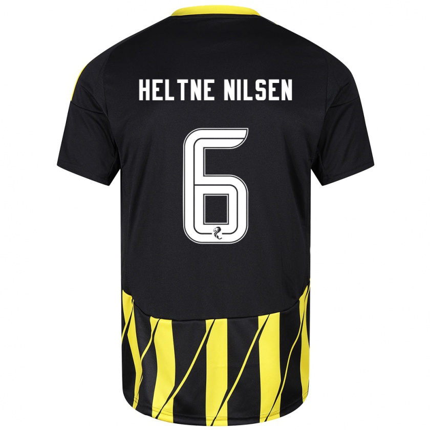 Kandiny Herren Sivert Heltne Nilsen #6 Schwarz Gelb Auswärtstrikot Trikot 2024/25 T-Shirt