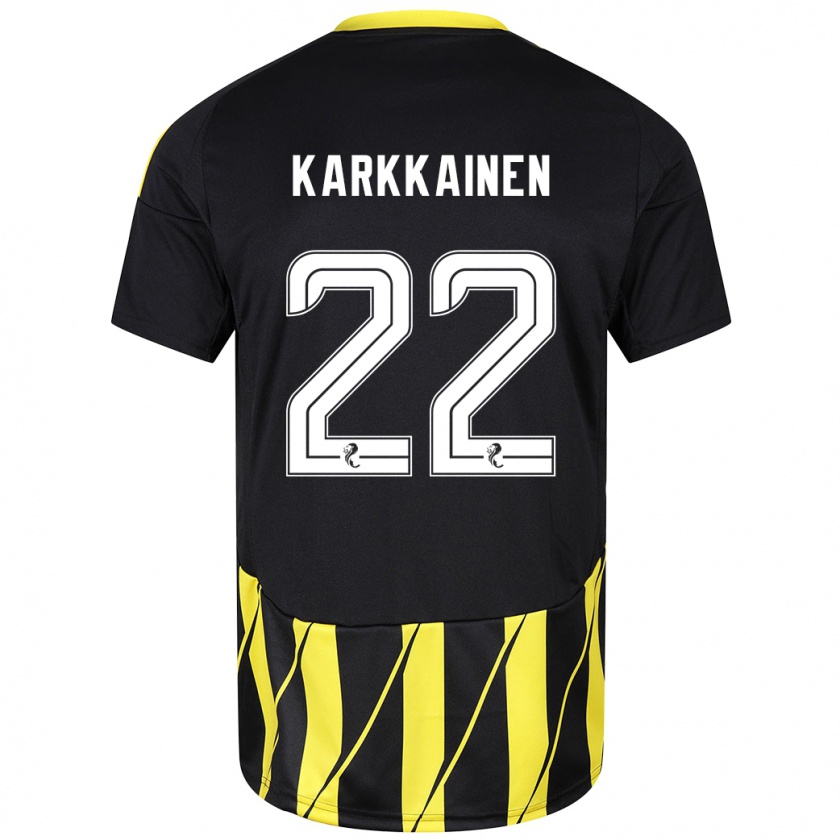 Kandiny Herren Elena Kärkkäinen #22 Schwarz Gelb Auswärtstrikot Trikot 2024/25 T-Shirt