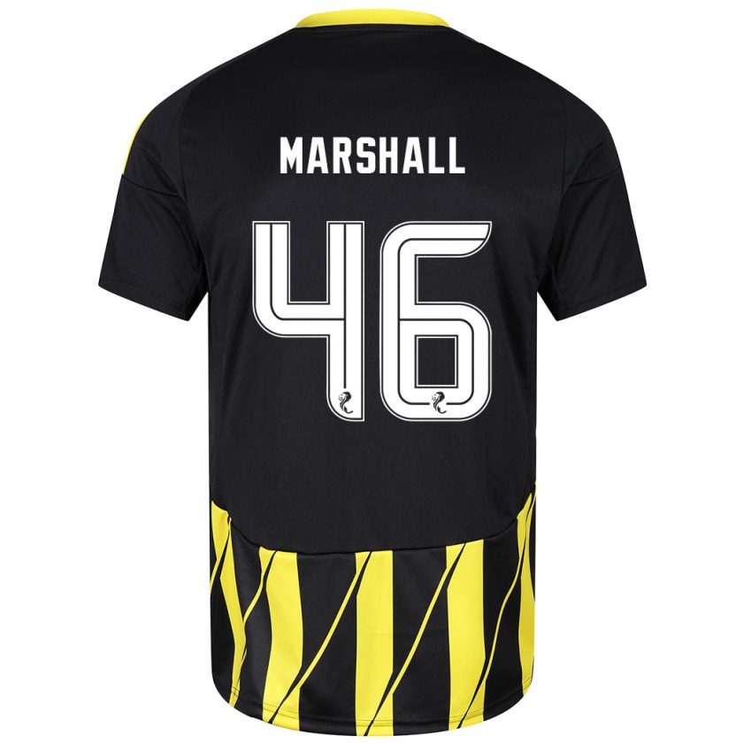 Kandiny Herren Findlay Marshall #46 Schwarz Gelb Auswärtstrikot Trikot 2024/25 T-Shirt