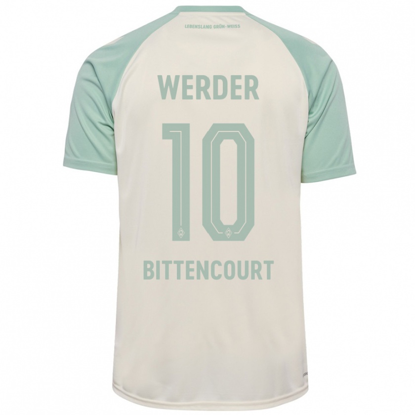 Kandiny Herren Leonardo Bittencourt #10 Cremeweiß Hellgrün Auswärtstrikot Trikot 2024/25 T-Shirt