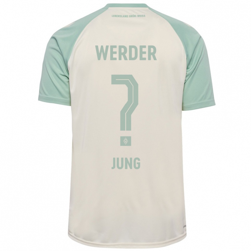 Kandiny Herren Hugo Jung #0 Cremeweiß Hellgrün Auswärtstrikot Trikot 2024/25 T-Shirt