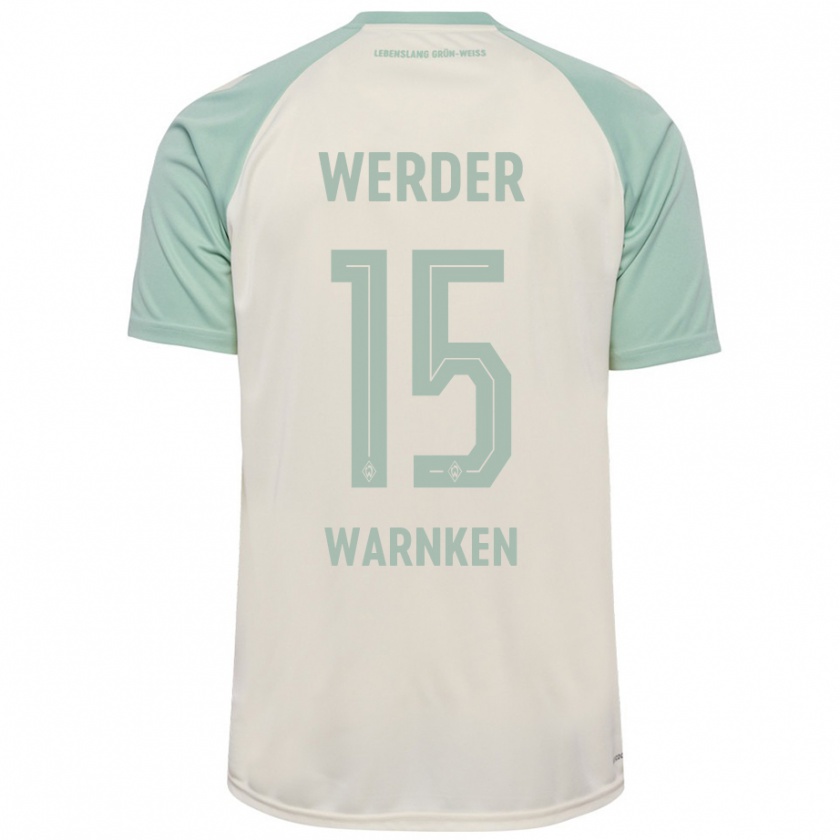 Kandiny Herren Jannes Warnken #15 Cremeweiß Hellgrün Auswärtstrikot Trikot 2024/25 T-Shirt