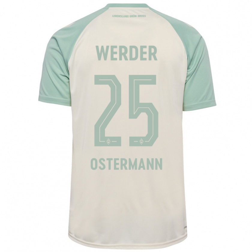 Kandiny Herren Ben Ostermann #25 Cremeweiß Hellgrün Auswärtstrikot Trikot 2024/25 T-Shirt