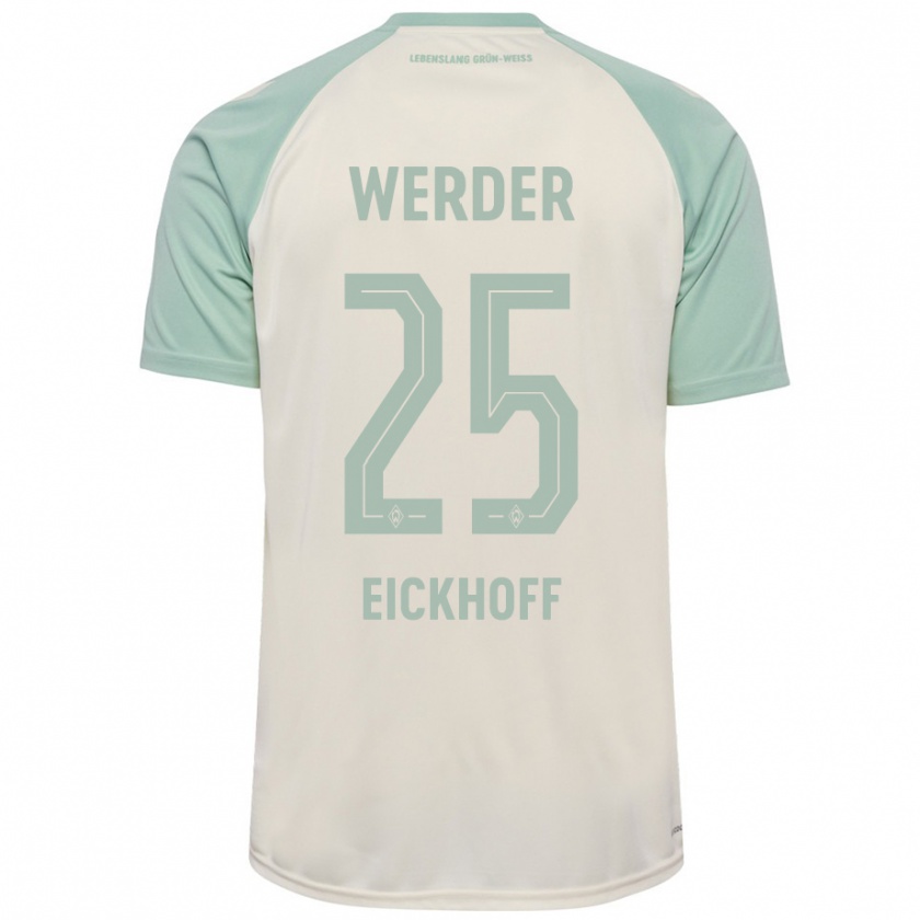 Kandiny Herren Mika Eickhoff #25 Cremeweiß Hellgrün Auswärtstrikot Trikot 2024/25 T-Shirt