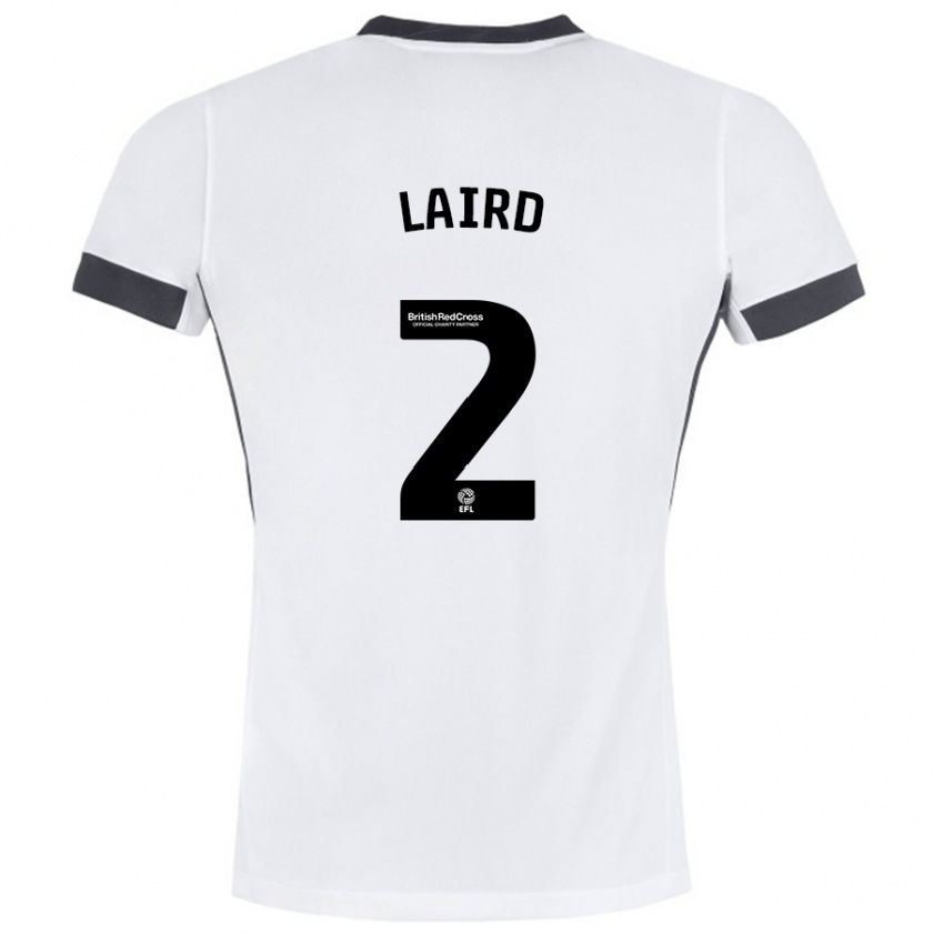 Kandiny Herren Ethan Laird #2 Weiß Schwarz Auswärtstrikot Trikot 2024/25 T-Shirt