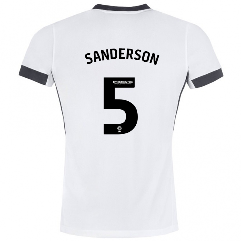 Kandiny Herren Dion Sanderson #5 Weiß Schwarz Auswärtstrikot Trikot 2024/25 T-Shirt