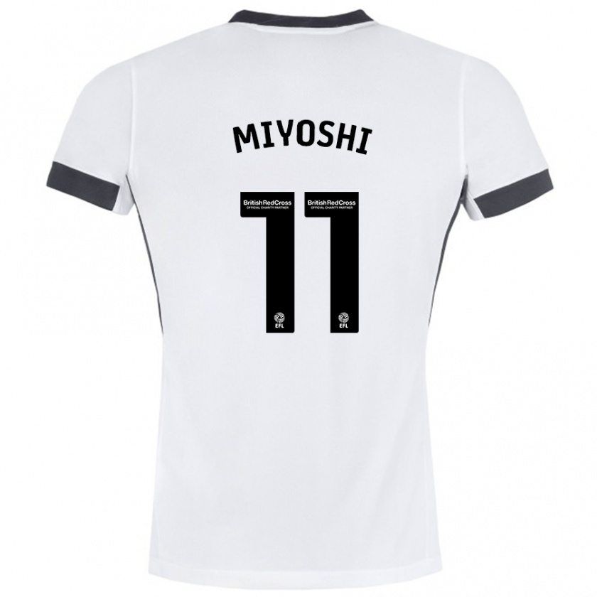 Kandiny Herren Koji Miyoshi #11 Weiß Schwarz Auswärtstrikot Trikot 2024/25 T-Shirt