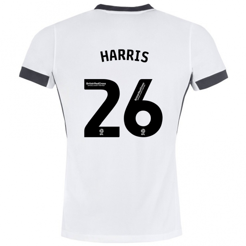 Kandiny Herren Luke Harris #26 Weiß Schwarz Auswärtstrikot Trikot 2024/25 T-Shirt