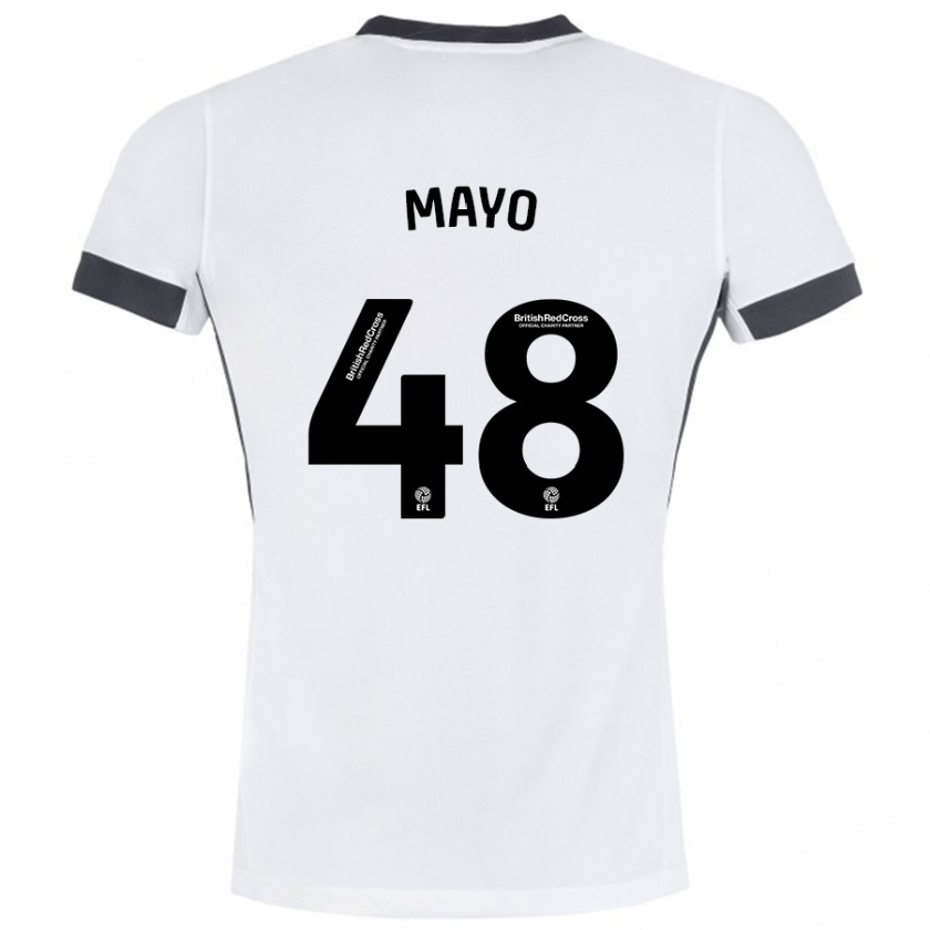 Kandiny Herren Bradley Mayo #48 Weiß Schwarz Auswärtstrikot Trikot 2024/25 T-Shirt