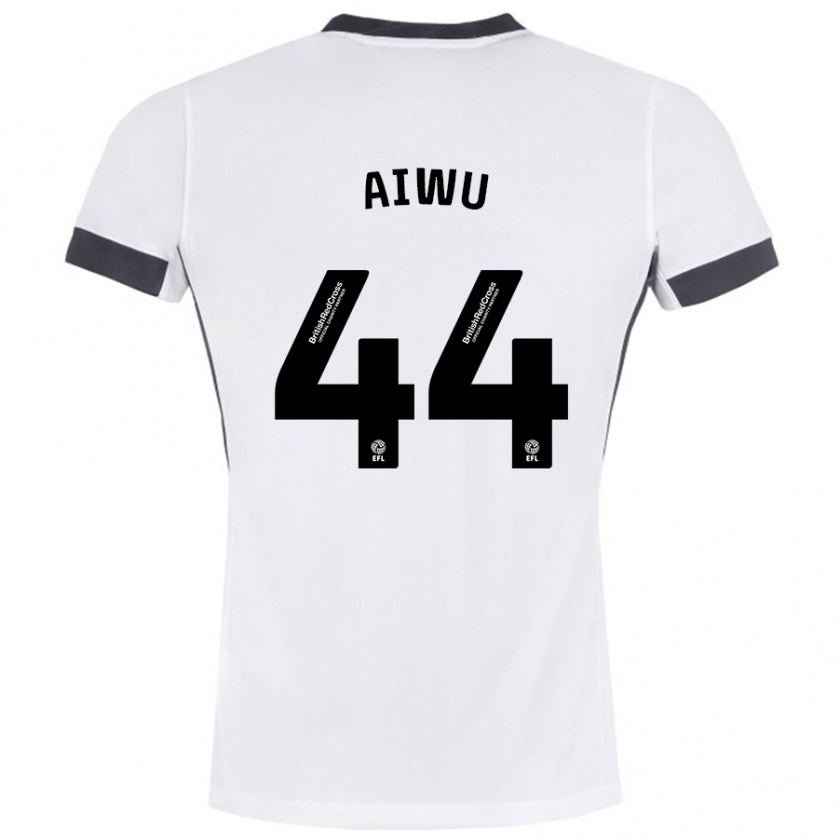 Kandiny Herren Emanuel Aiwu #44 Weiß Schwarz Auswärtstrikot Trikot 2024/25 T-Shirt