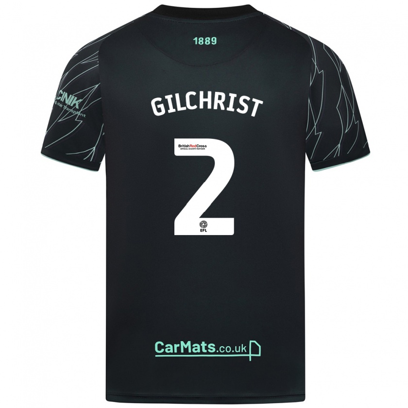 Kandiny Herren Alfie Gilchrist #2 Schwarz Grün Auswärtstrikot Trikot 2024/25 T-Shirt