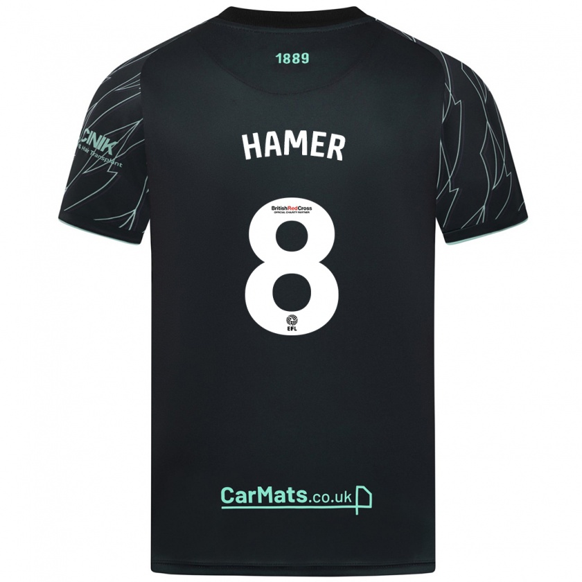 Kandiny Herren Gustavo Hamer #8 Schwarz Grün Auswärtstrikot Trikot 2024/25 T-Shirt