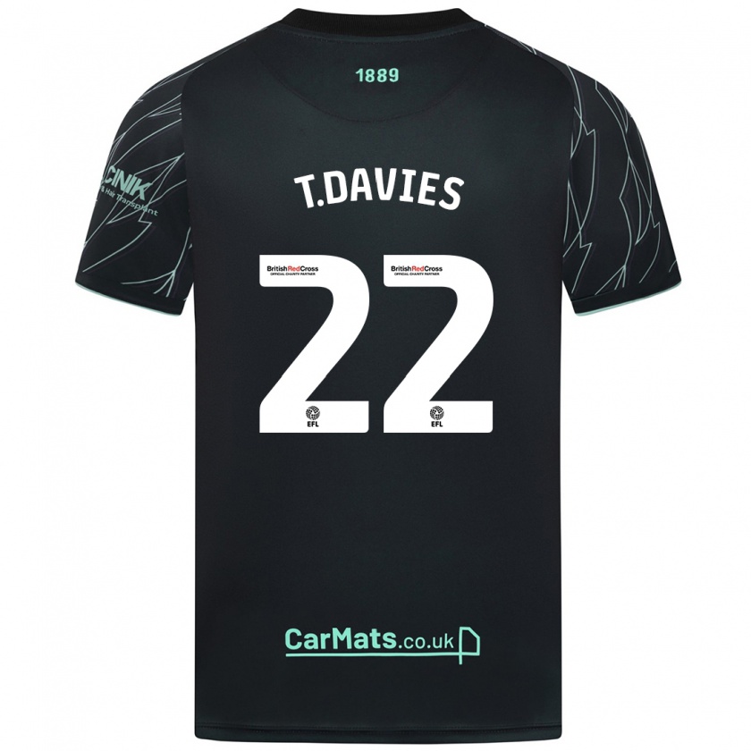 Kandiny Herren Tom Davies #22 Schwarz Grün Auswärtstrikot Trikot 2024/25 T-Shirt