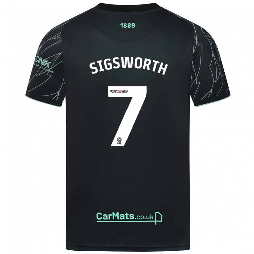 Kandiny Herren Jess Sigsworth #7 Schwarz Grün Auswärtstrikot Trikot 2024/25 T-Shirt