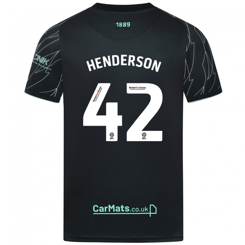 Kandiny Herren Peyton Henderson #42 Schwarz Grün Auswärtstrikot Trikot 2024/25 T-Shirt