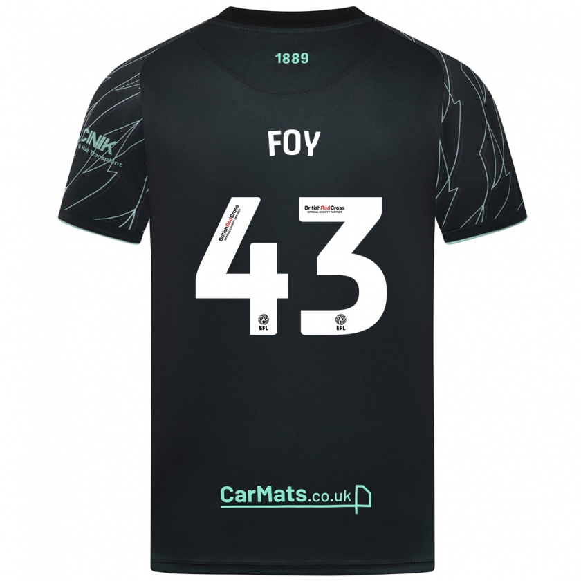 Kandiny Herren Gus Foy #43 Schwarz Grün Auswärtstrikot Trikot 2024/25 T-Shirt