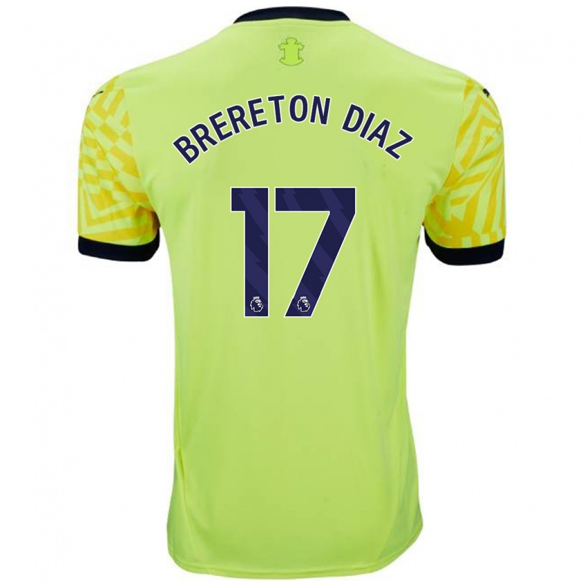 Kandiny Herren Ben Brereton Díaz #17 Gelb Auswärtstrikot Trikot 2024/25 T-Shirt