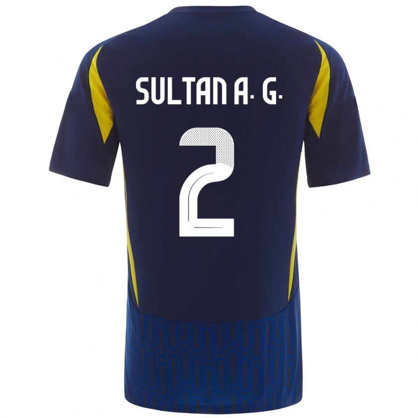 Kandiny Herren Sultan Al-Ghannam #2 Blau Gelb Auswärtstrikot Trikot 2024/25 T-Shirt