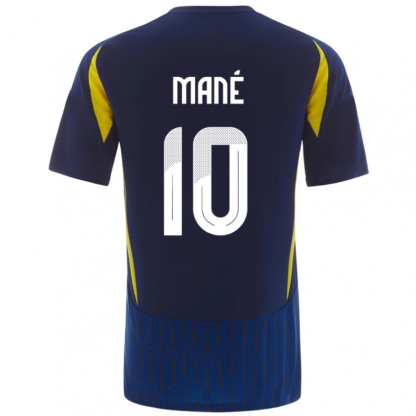 Kandiny Herren Sadio Mané #10 Blau Gelb Auswärtstrikot Trikot 2024/25 T-Shirt