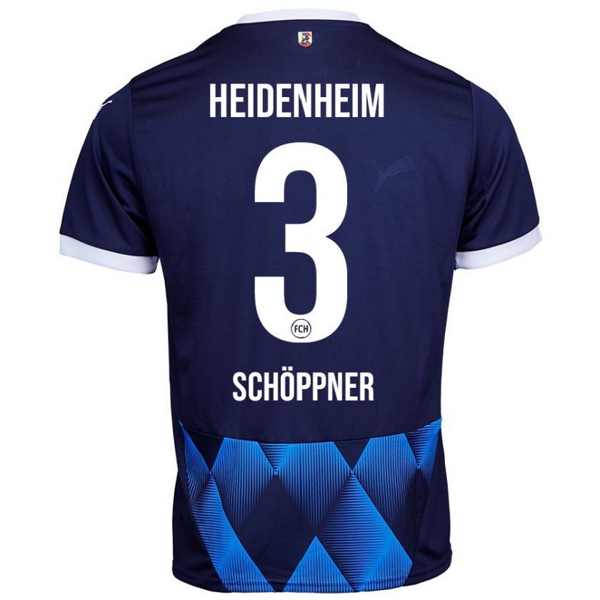 Kandiny Herren Jan Schöppner #3 Dunkel Marineblau Auswärtstrikot Trikot 2024/25 T-Shirt