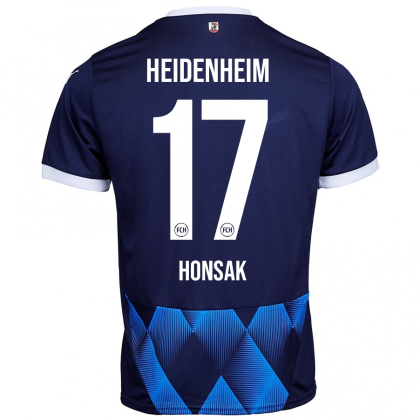 Kandiny Herren Mathias Honsak #17 Dunkel Marineblau Auswärtstrikot Trikot 2024/25 T-Shirt