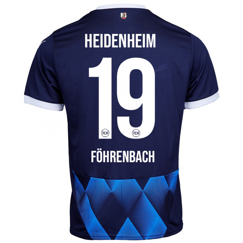 Kandiny Herren Jonas Föhrenbach #19 Dunkel Marineblau Auswärtstrikot Trikot 2024/25 T-Shirt