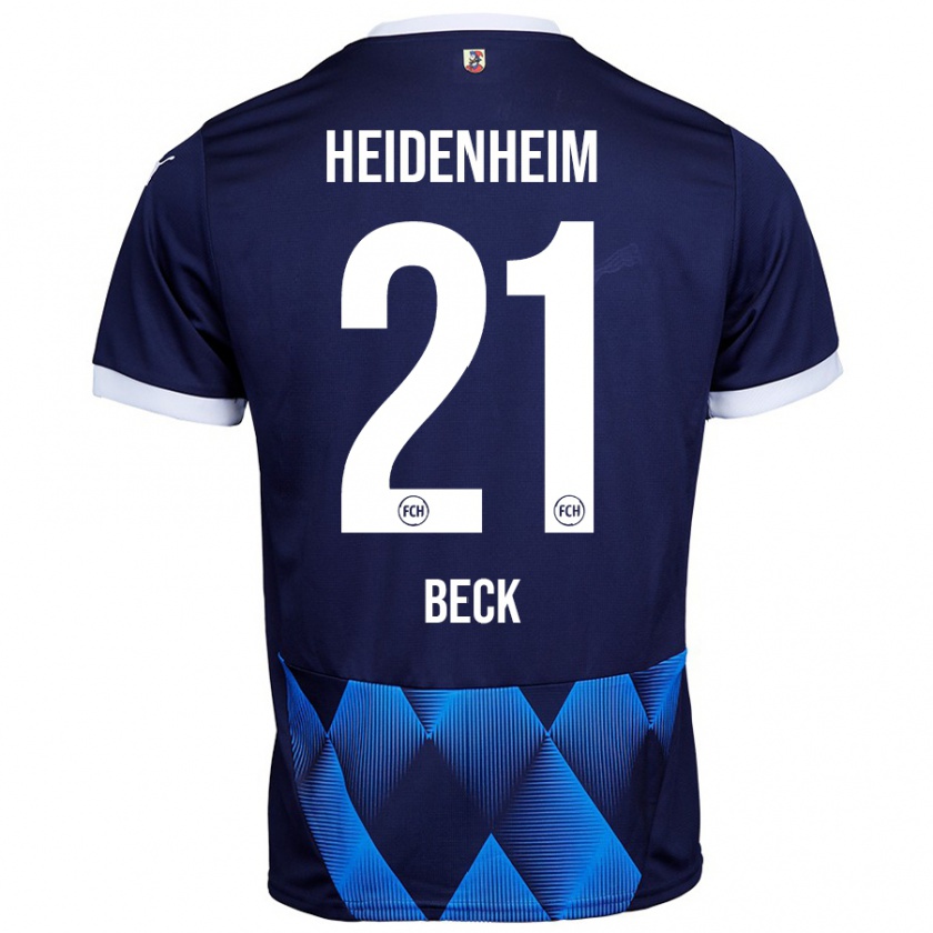 Kandiny Herren Adrian Beck #21 Dunkel Marineblau Auswärtstrikot Trikot 2024/25 T-Shirt