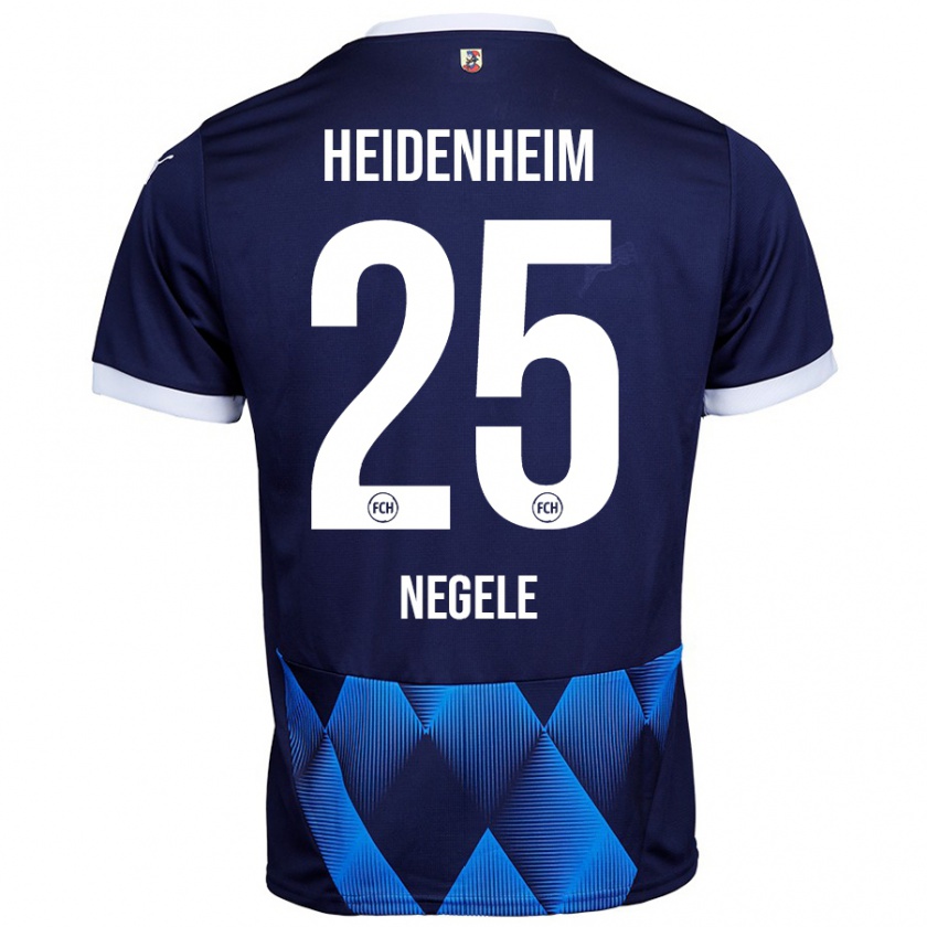 Kandiny Herren Christopher Negele #25 Dunkel Marineblau Auswärtstrikot Trikot 2024/25 T-Shirt