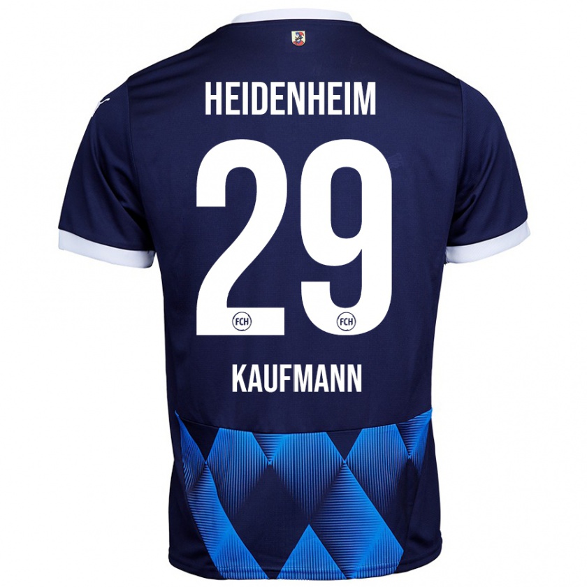 Kandiny Herren Mikkel Kaufmann #29 Dunkel Marineblau Auswärtstrikot Trikot 2024/25 T-Shirt