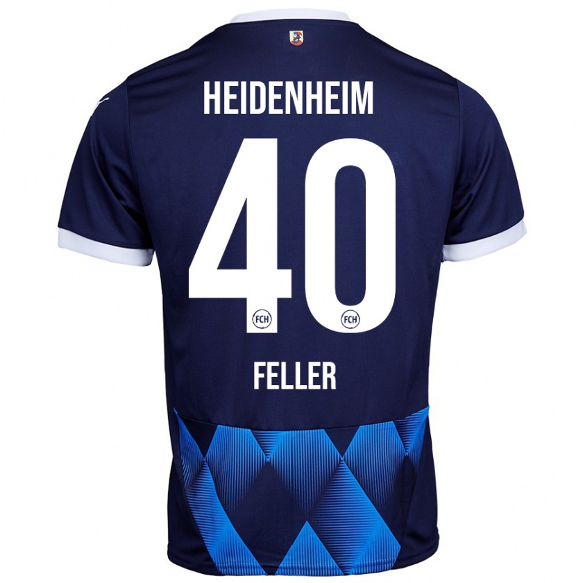 Kandiny Herren Frank Feller #40 Dunkel Marineblau Auswärtstrikot Trikot 2024/25 T-Shirt